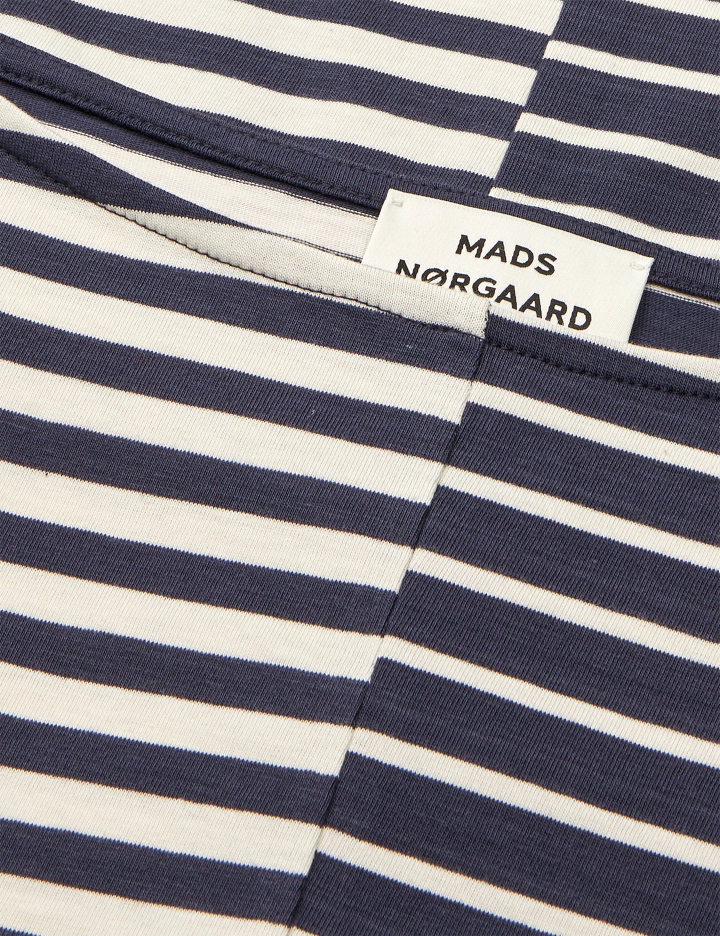 Mads Norgaard Silke Stripe Tee Ls Donkerblauw Dames