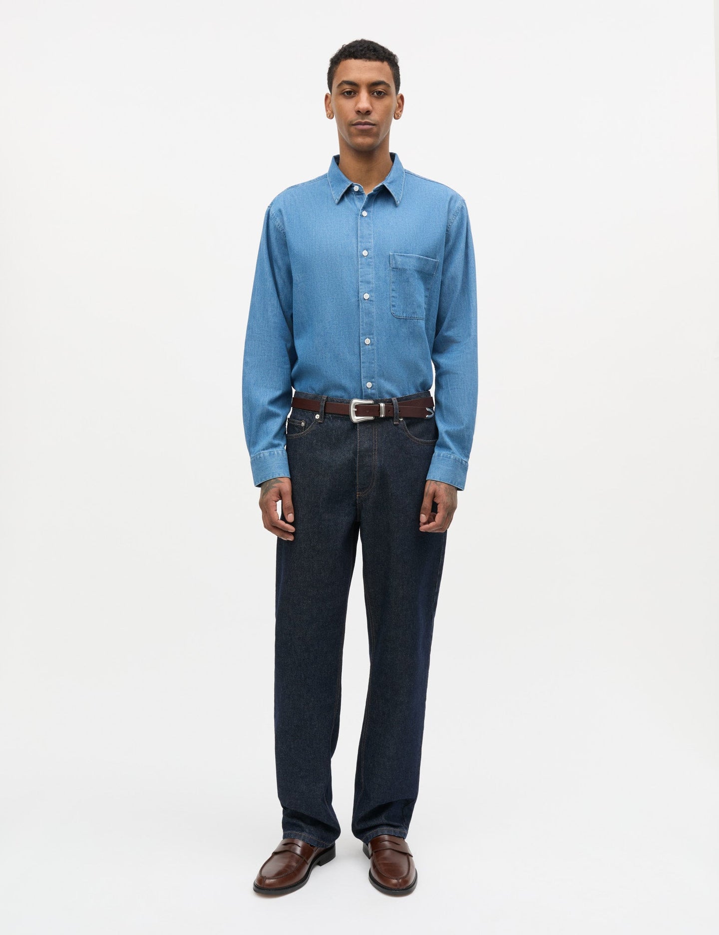 Mads Norgaard Sky Denim Sune Shirt Blauw Heren