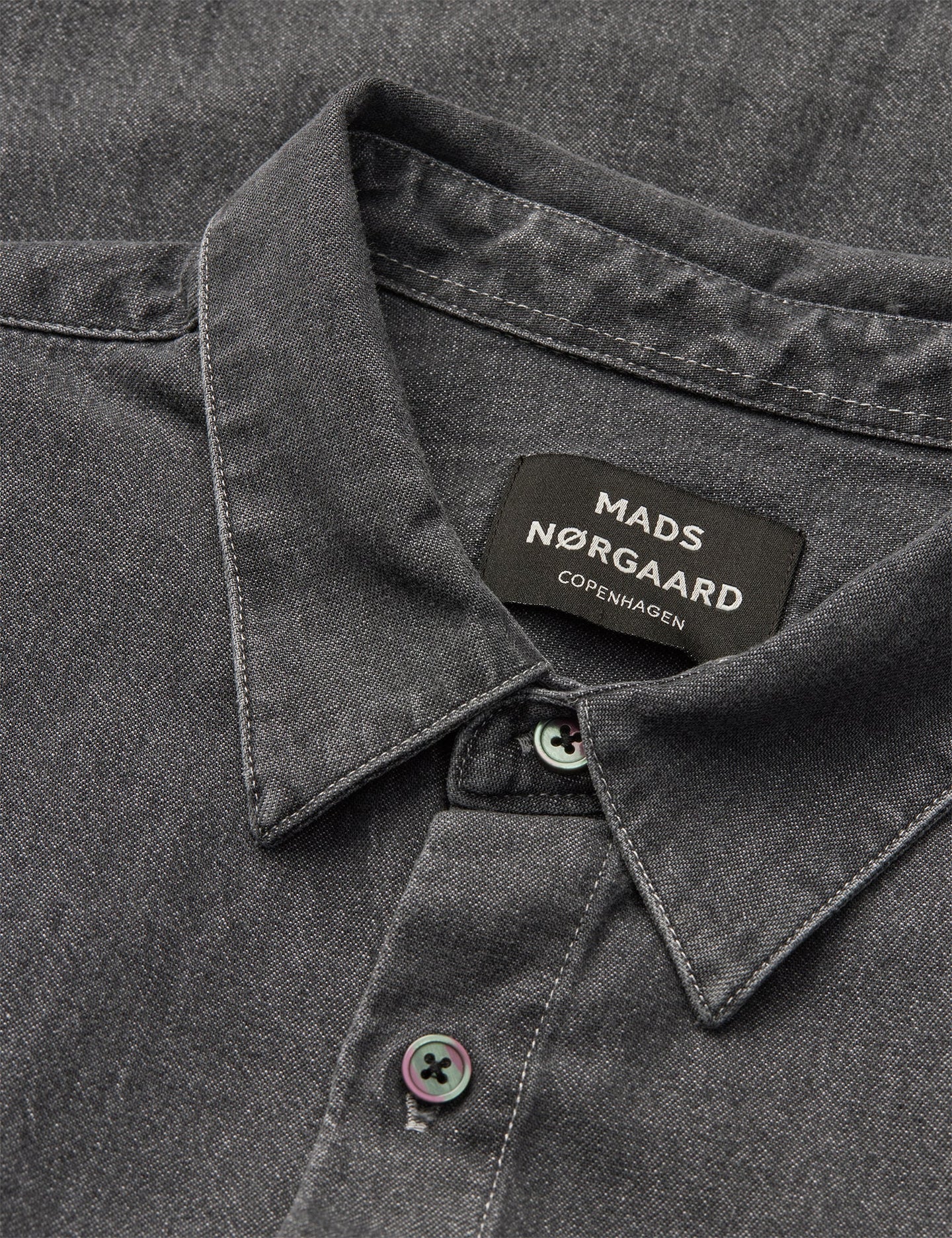 Mads Norgaard Sky Denim Sune Shirt Donkergrijs Heren