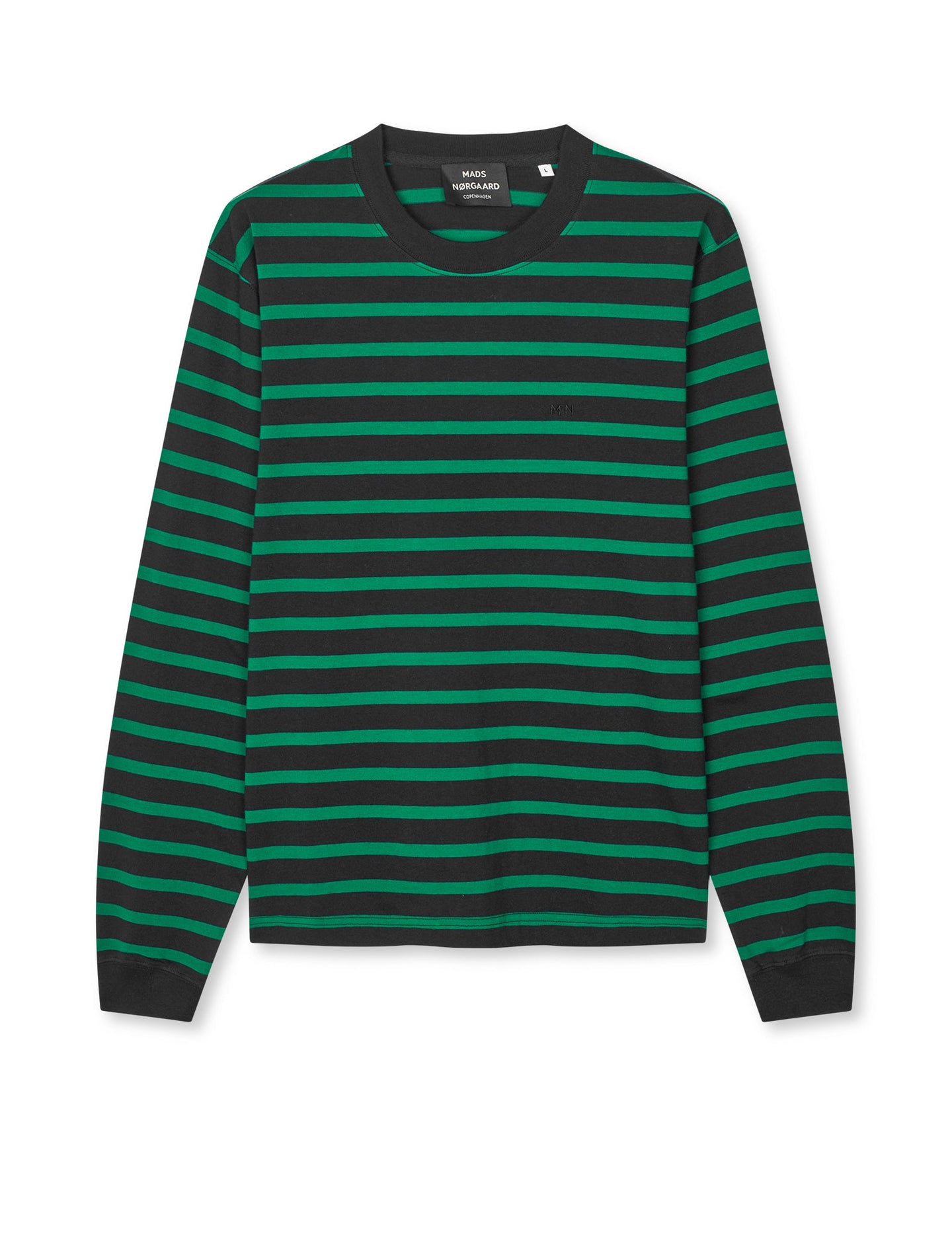 Mads Norgaard Stripe Frode Ls Top Zwart Heren