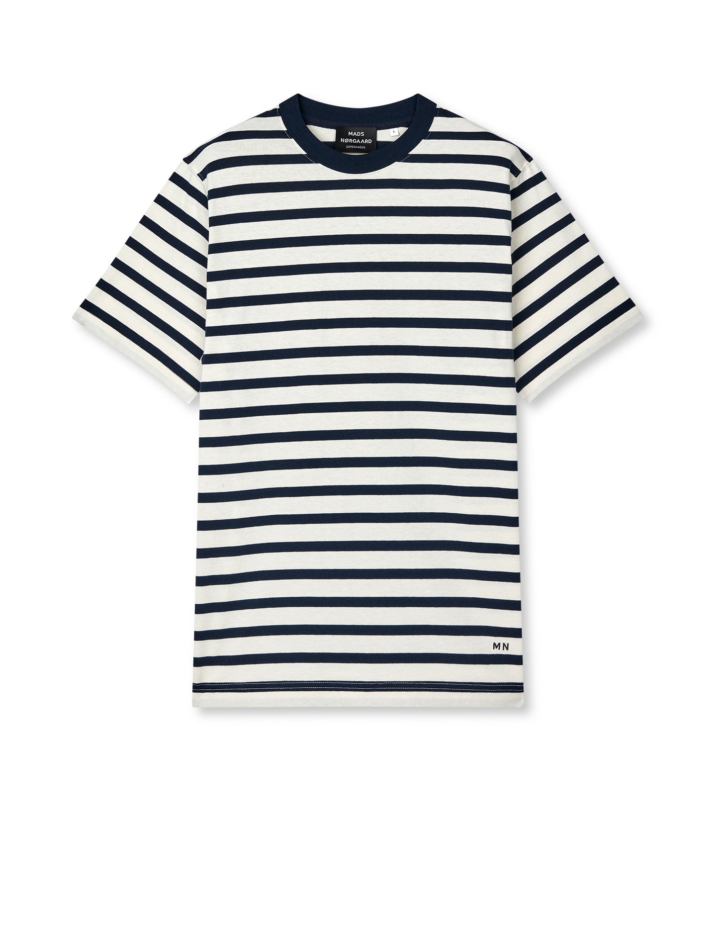 Mads Norgaard Stripe Frode Tee Zwart Heren