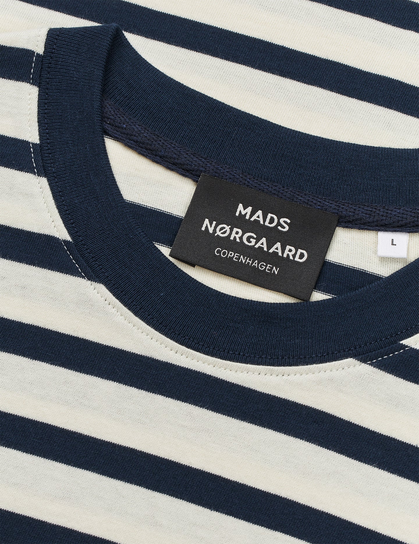 Mads Norgaard Stripe Frode Tee Zwart Heren
