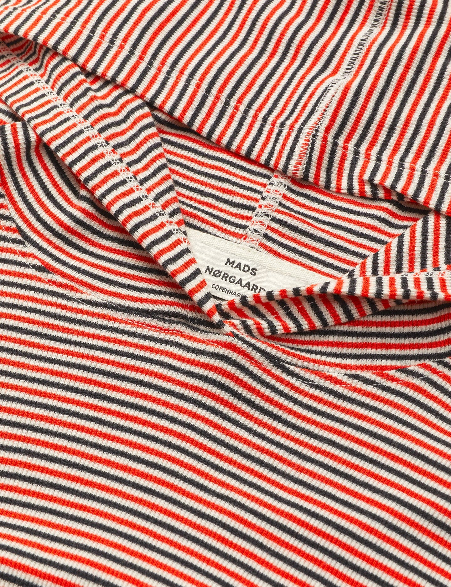 Mads Norgaard Stripe Trutti Hooded Top Donkerrood Dames
