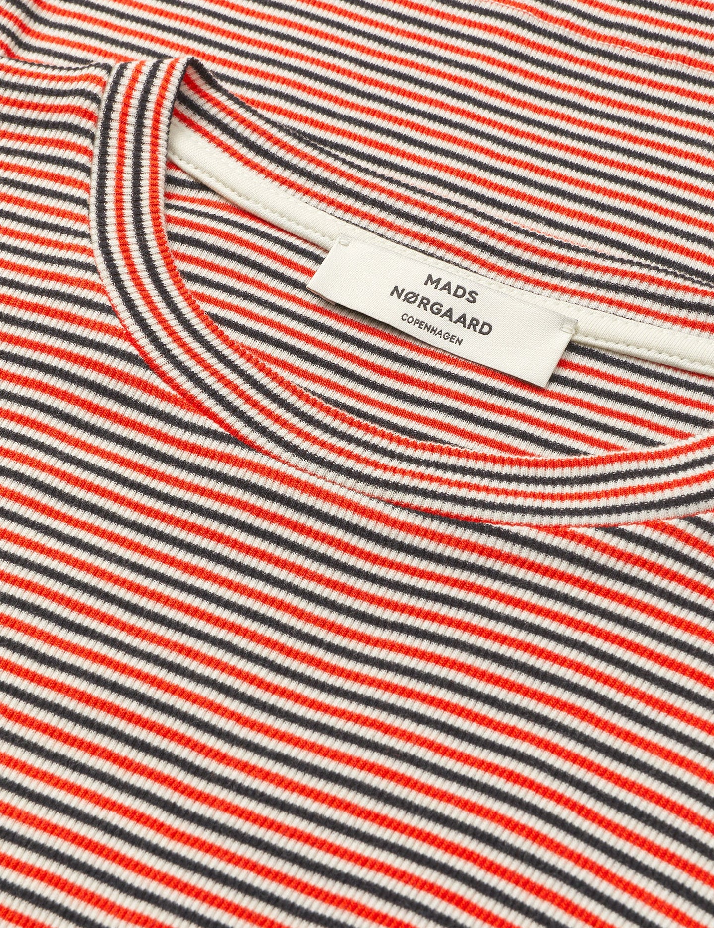 Mads Norgaard Stripe Tuba Tee Ls Donkerrood Dames