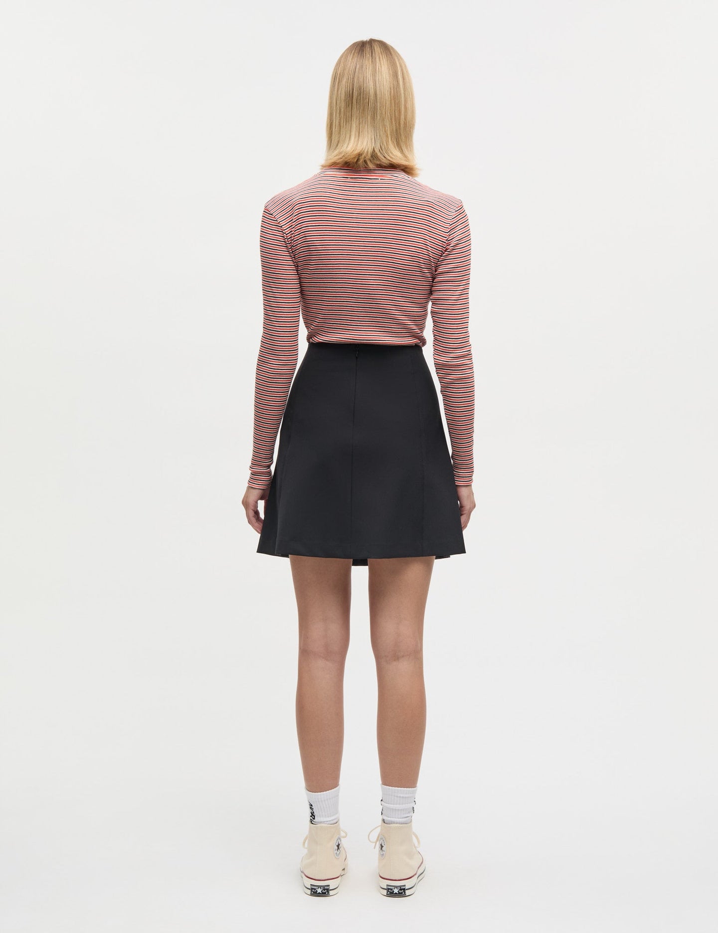 Mads Norgaard Stripe Tuba Tee Ls Donkerrood Dames