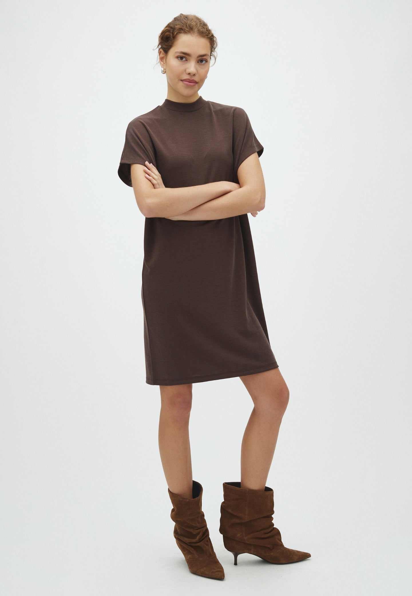 MbyM Linea Long Dress Donkerbruin Dames