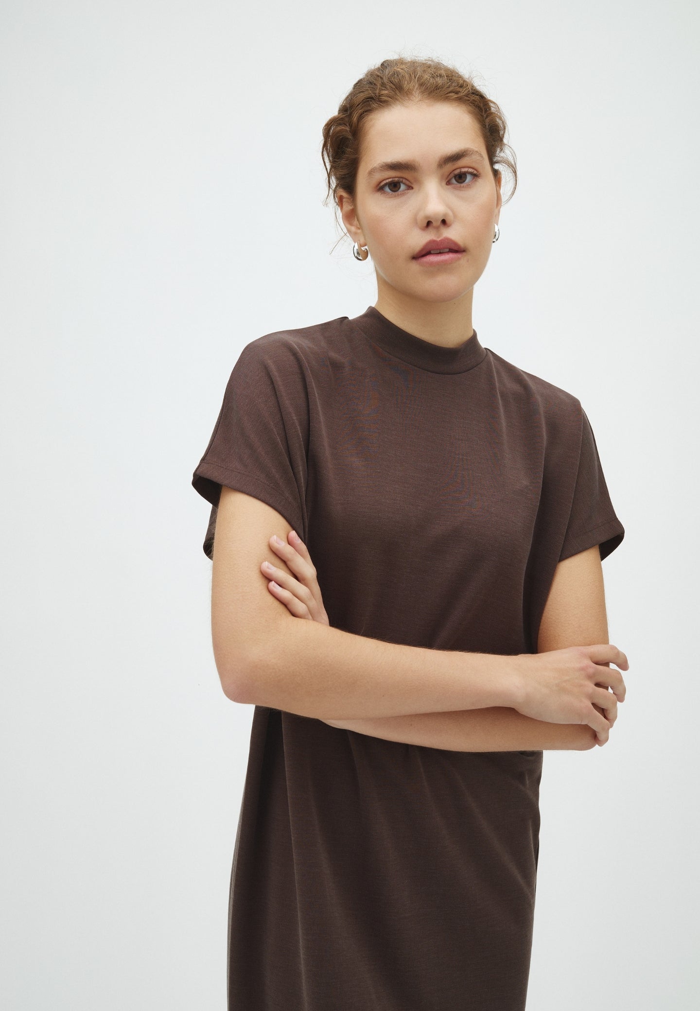 MbyM Linea Long Dress Donkerbruin Dames