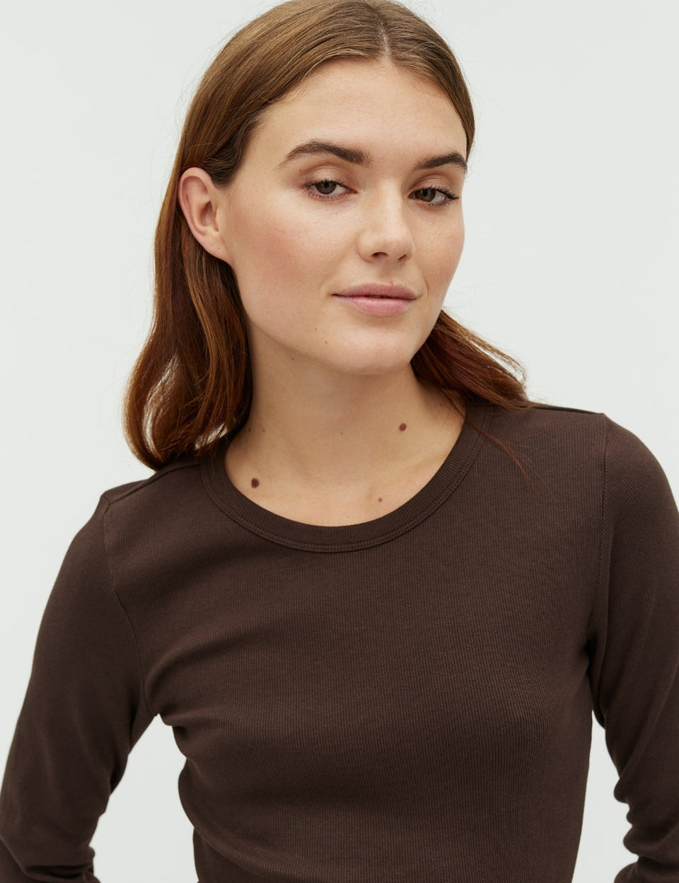 MbyM Otis Ls Tee Donkerbruin Dames