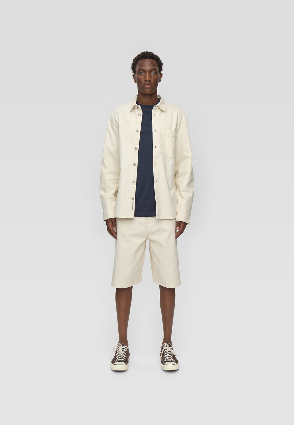 Minimum Dylan Reg Ls Shirt Wit Heren