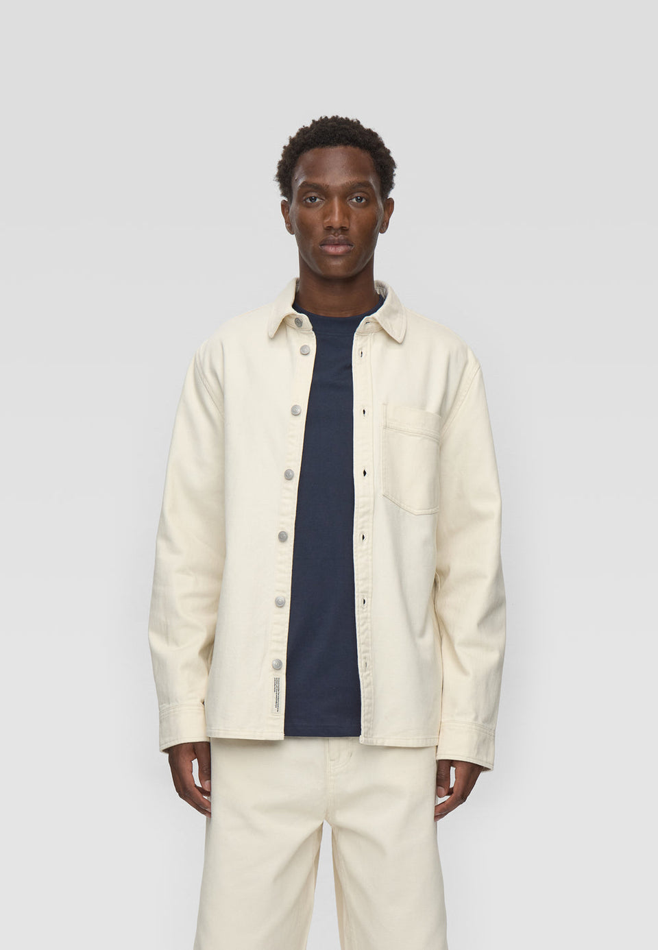 Minimum Dylan Reg Ls Shirt Wit Heren