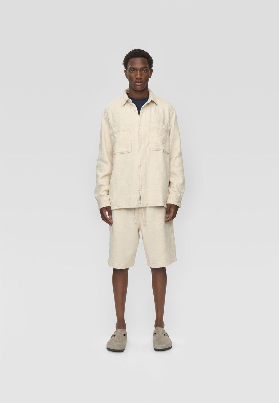 Minimum Dylan Reg Ls Shirt Wit Heren