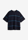 Minimum Elias Ovz Ss Striped Tee Donkerblauw Heren