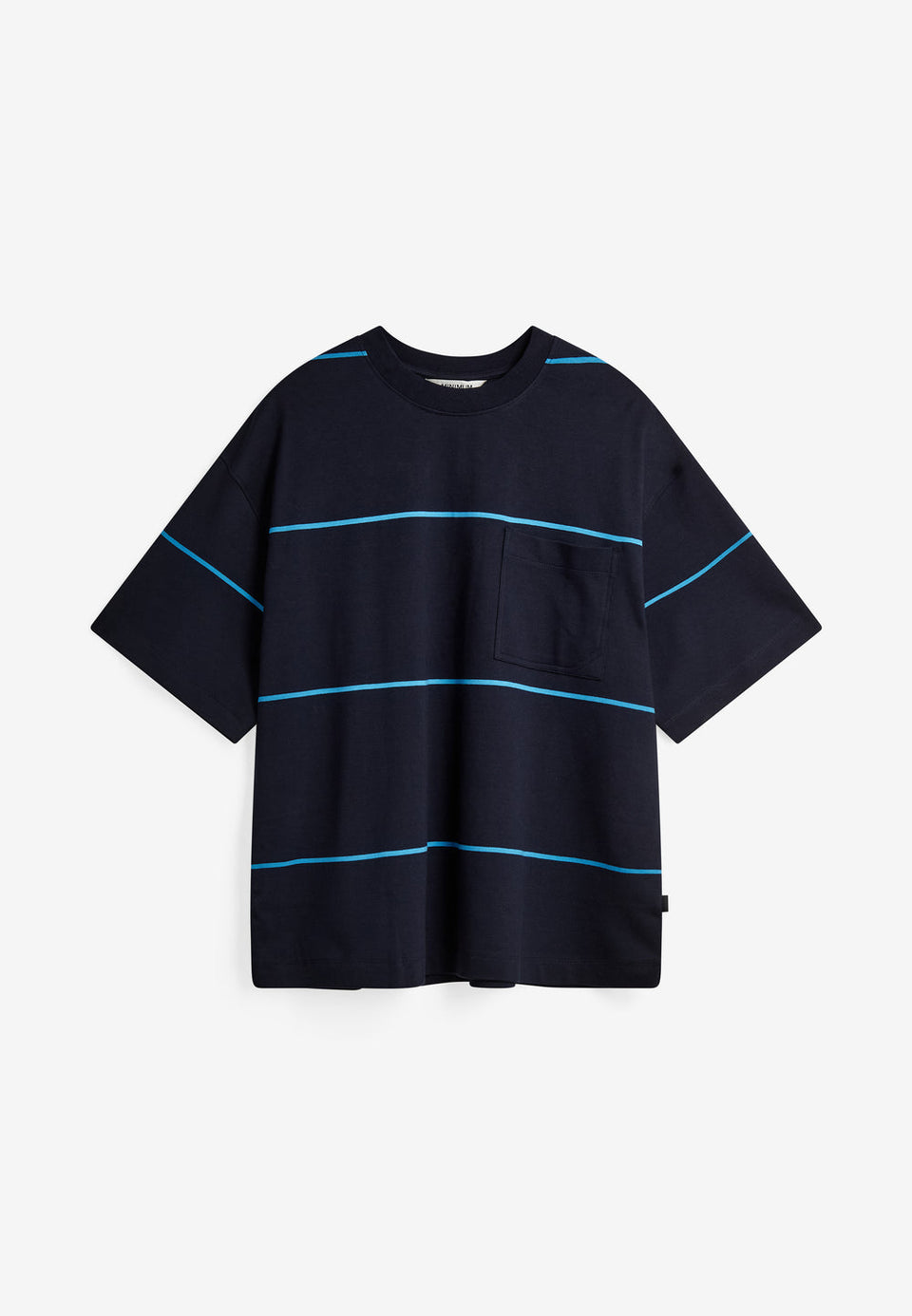 Minimum Elias Ovz Ss Striped Tee Donkerblauw Heren