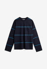 Minimum Luke Ovz Ls Striped Tee Donkerblauw Heren