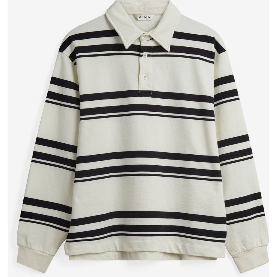 Minimum Tate Rlx Ls Striped Rugby Polo Wit Heren