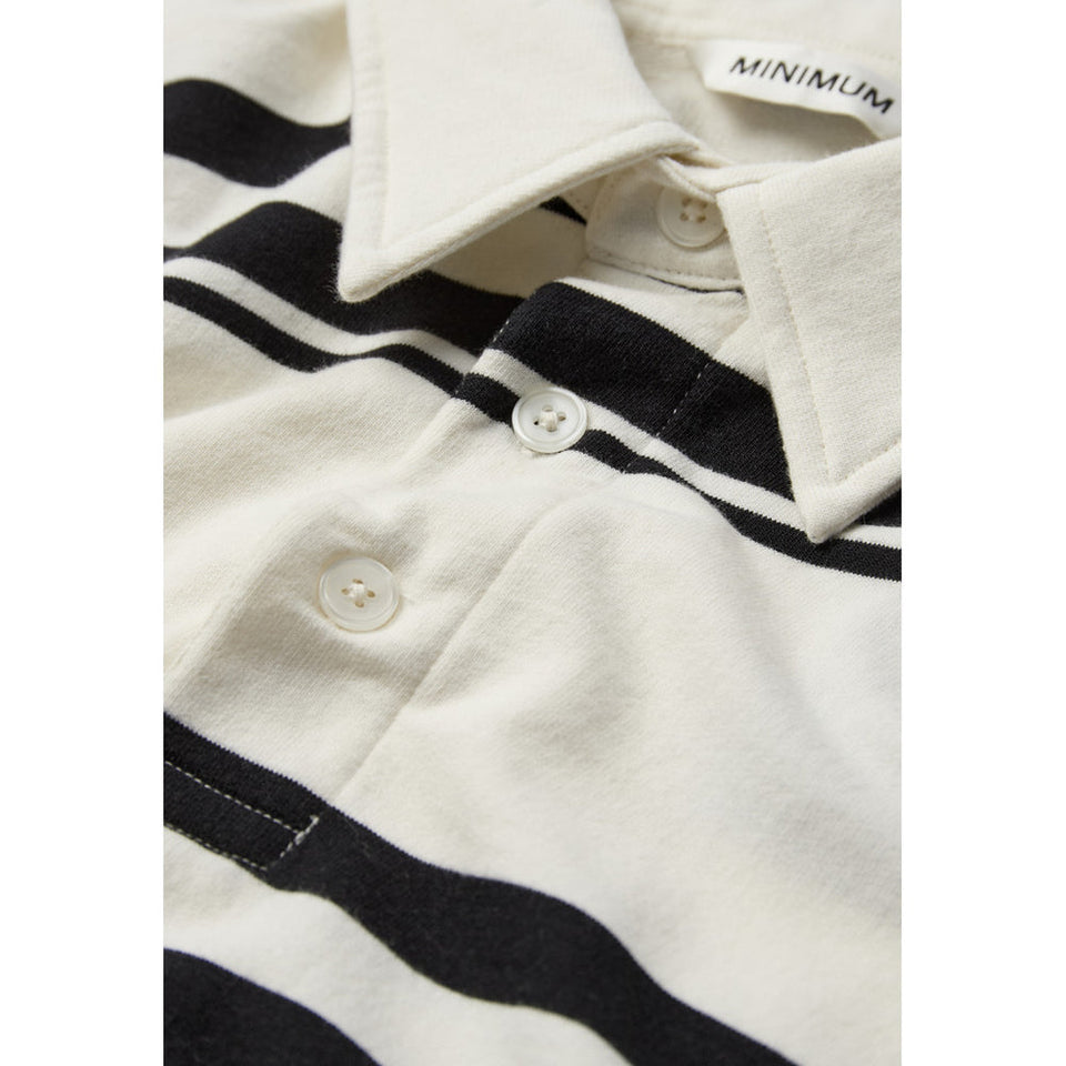 Minimum Tate Rlx Ls Striped Rugby Polo Wit Heren