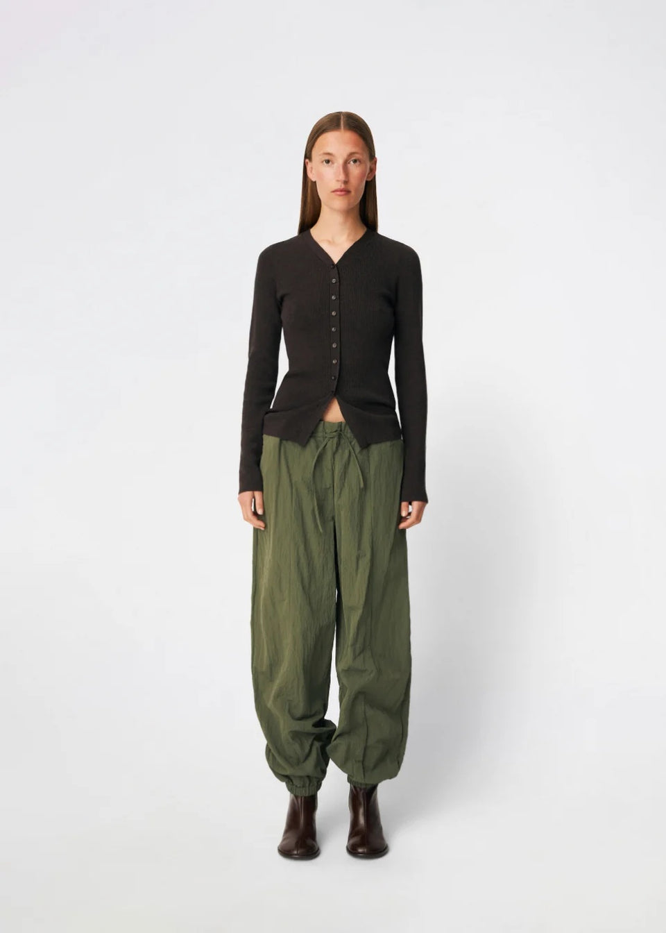Modstrom Hiroki Vneck Cardigan Donkerbruin Dames