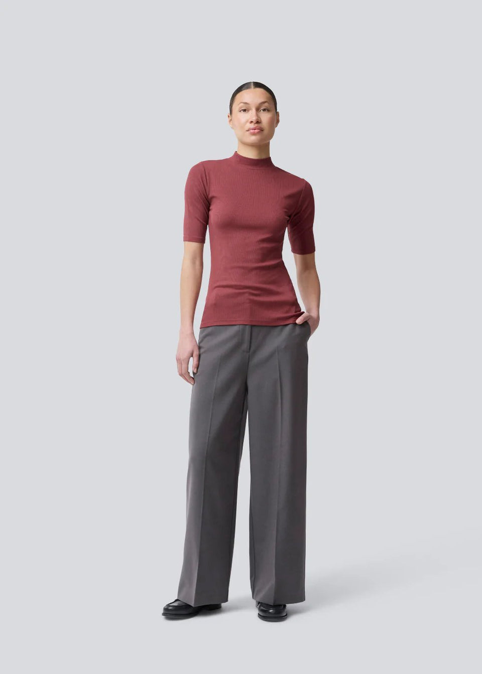 Modstrom Krown T-shirt Donkerrood Dames