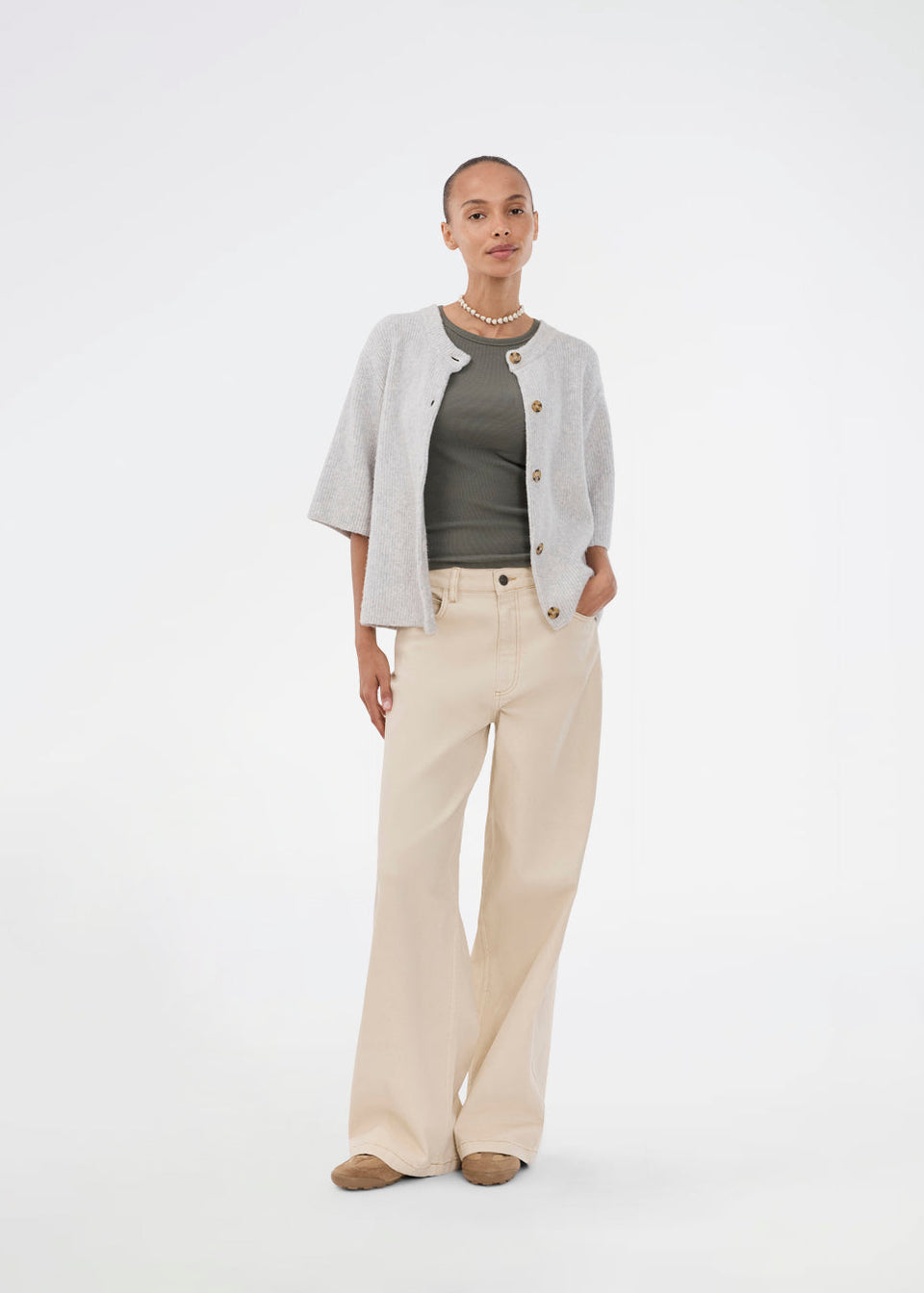 Modstrom Noe Cardigan Lichtgrijs Dames