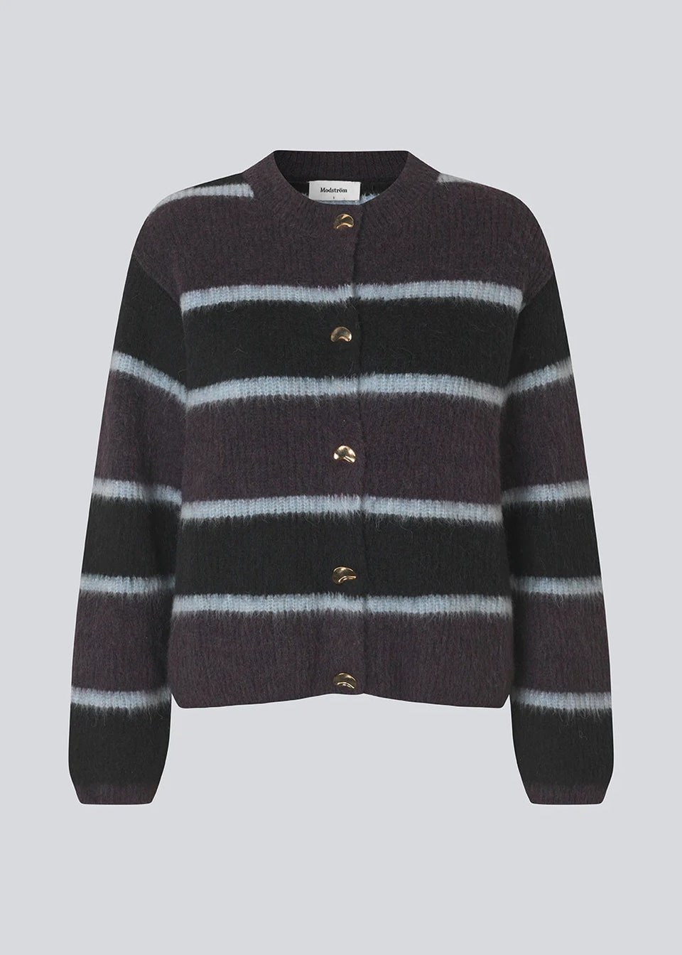 Modstrom Rafael Stripe Cardigan Donkerrood Dames