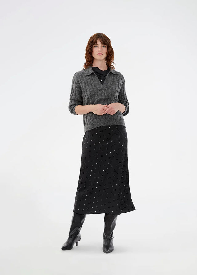 Modstrom Rise Polo Knit Donkergrijs Dames