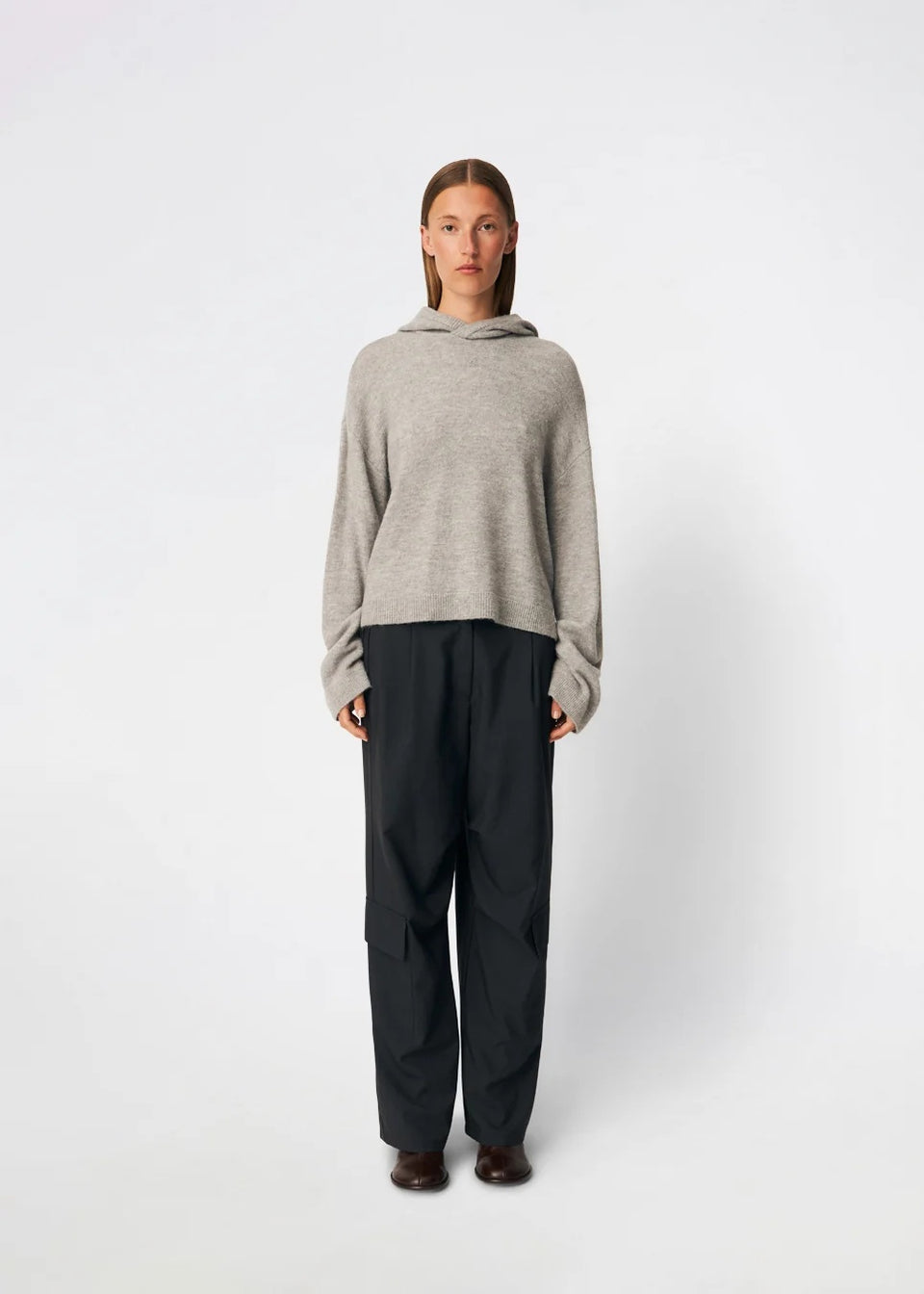 Modstrom Tree Hooded Knit Lichtgrijs Dames
