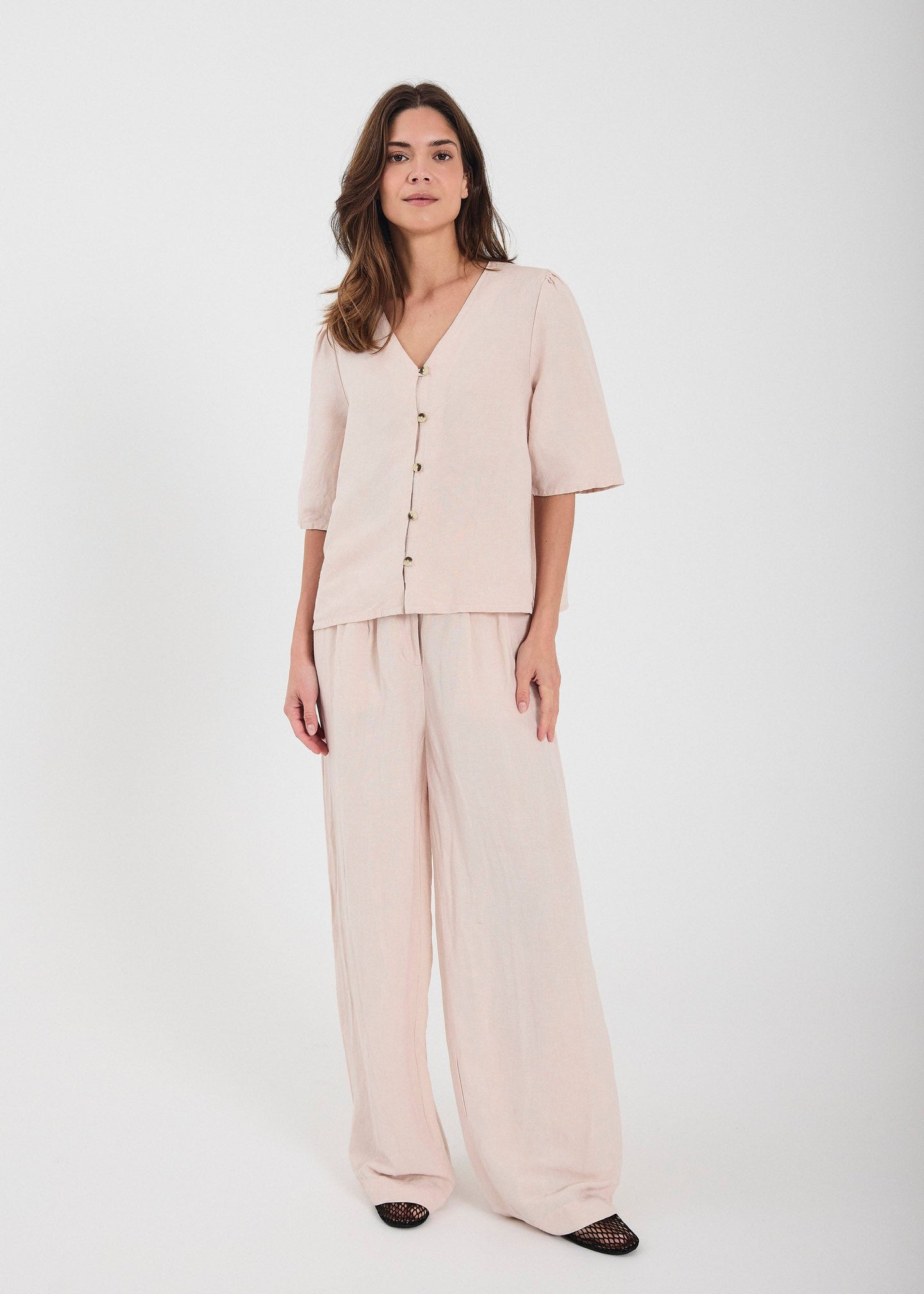 Norr Lineo Pants Lichtroze Dames