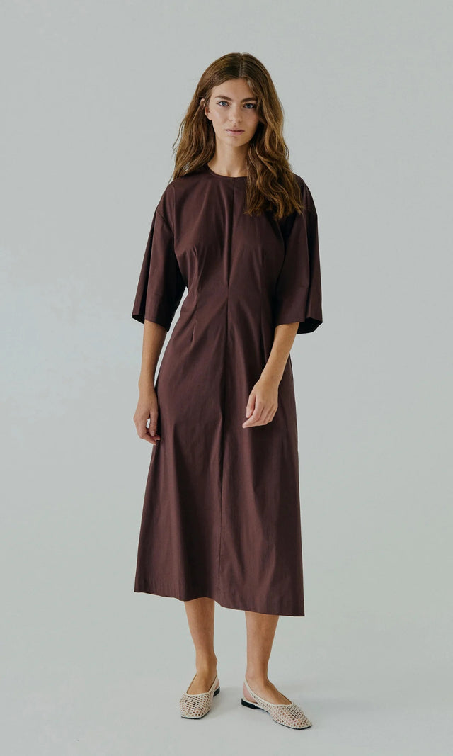 Norr Otilia Maxi Dress Donkerbruin Dames