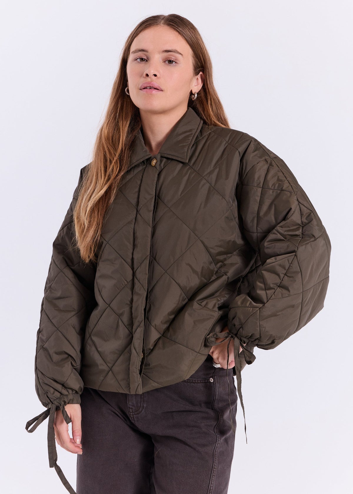 Norr Robyn Quilt Jacket Donkergroen Dames
