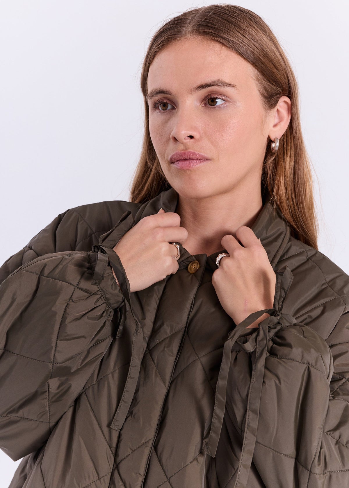 Norr Robyn Quilt Jacket Donkergroen Dames