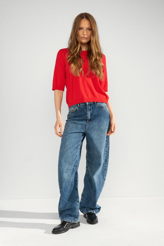 Numph Cally Ss Pullover Rood Dames