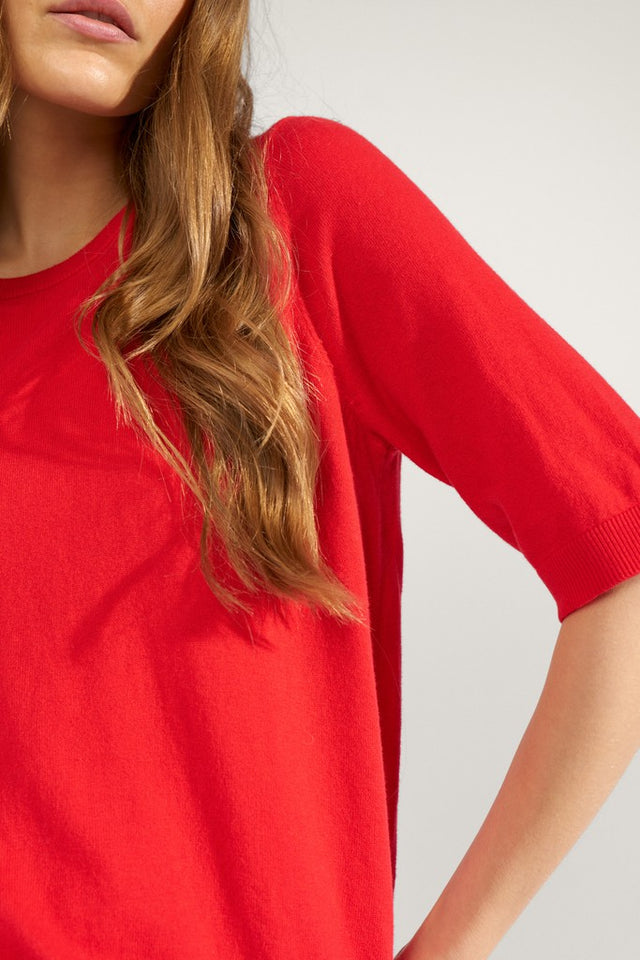 Numph Cally Ss Pullover Rood Dames