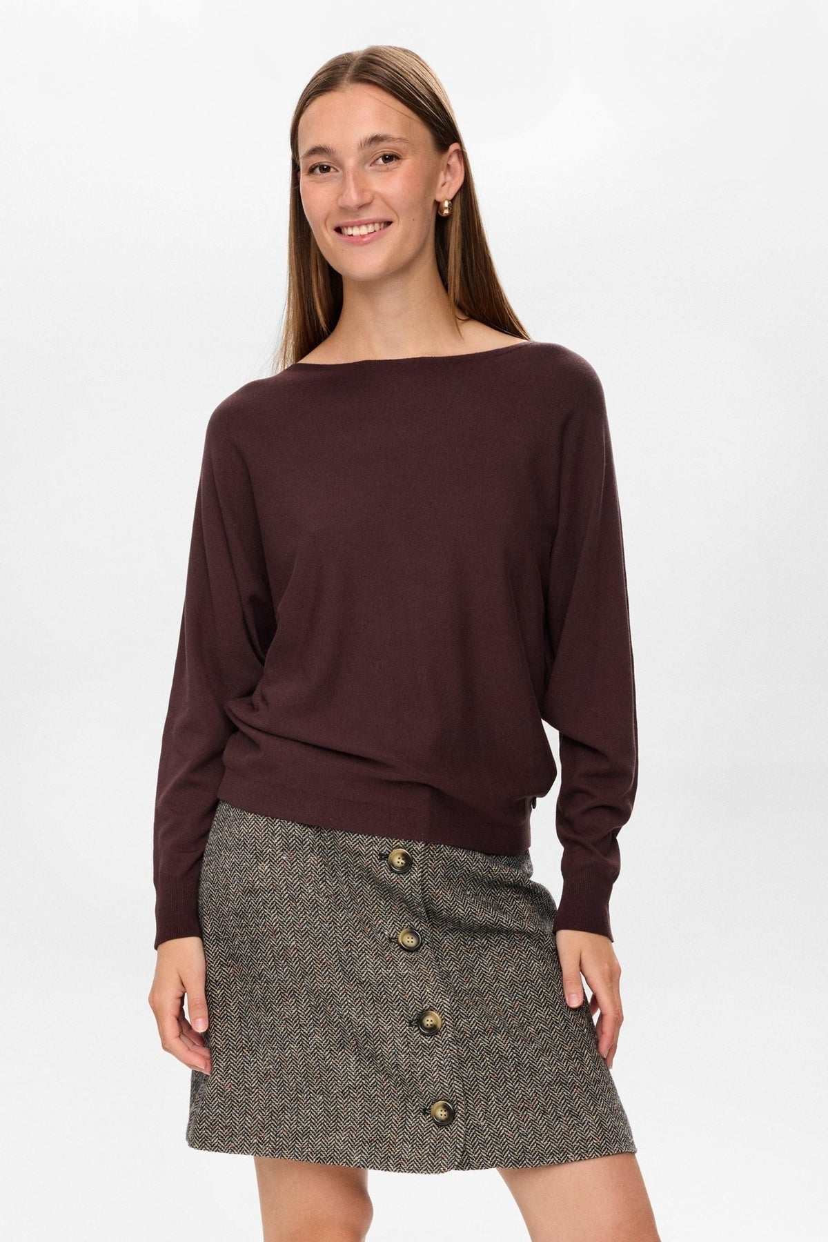 Numph Daya Pullover Donkerbruin 