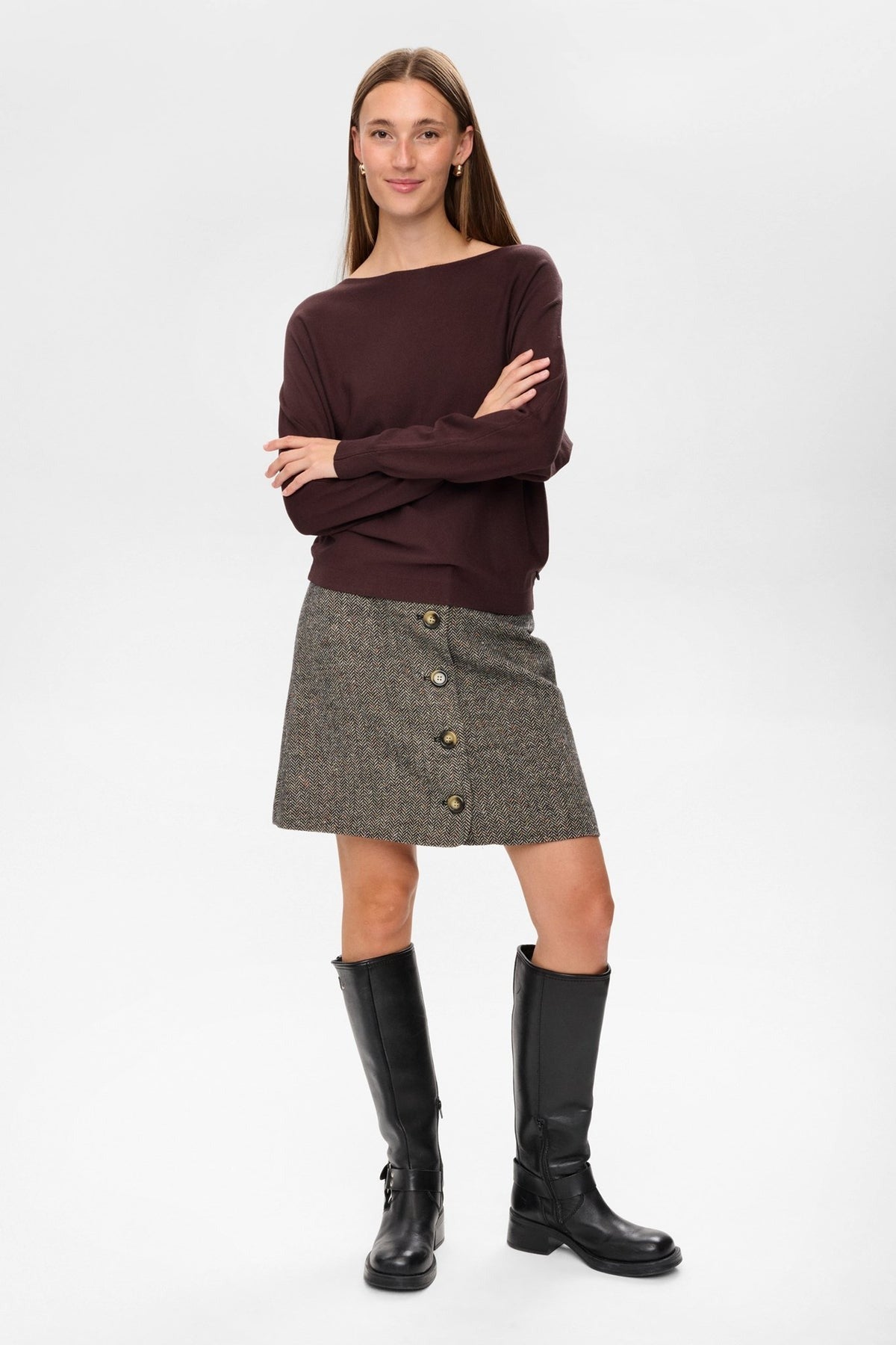 Numph Daya Pullover Donkerbruin 