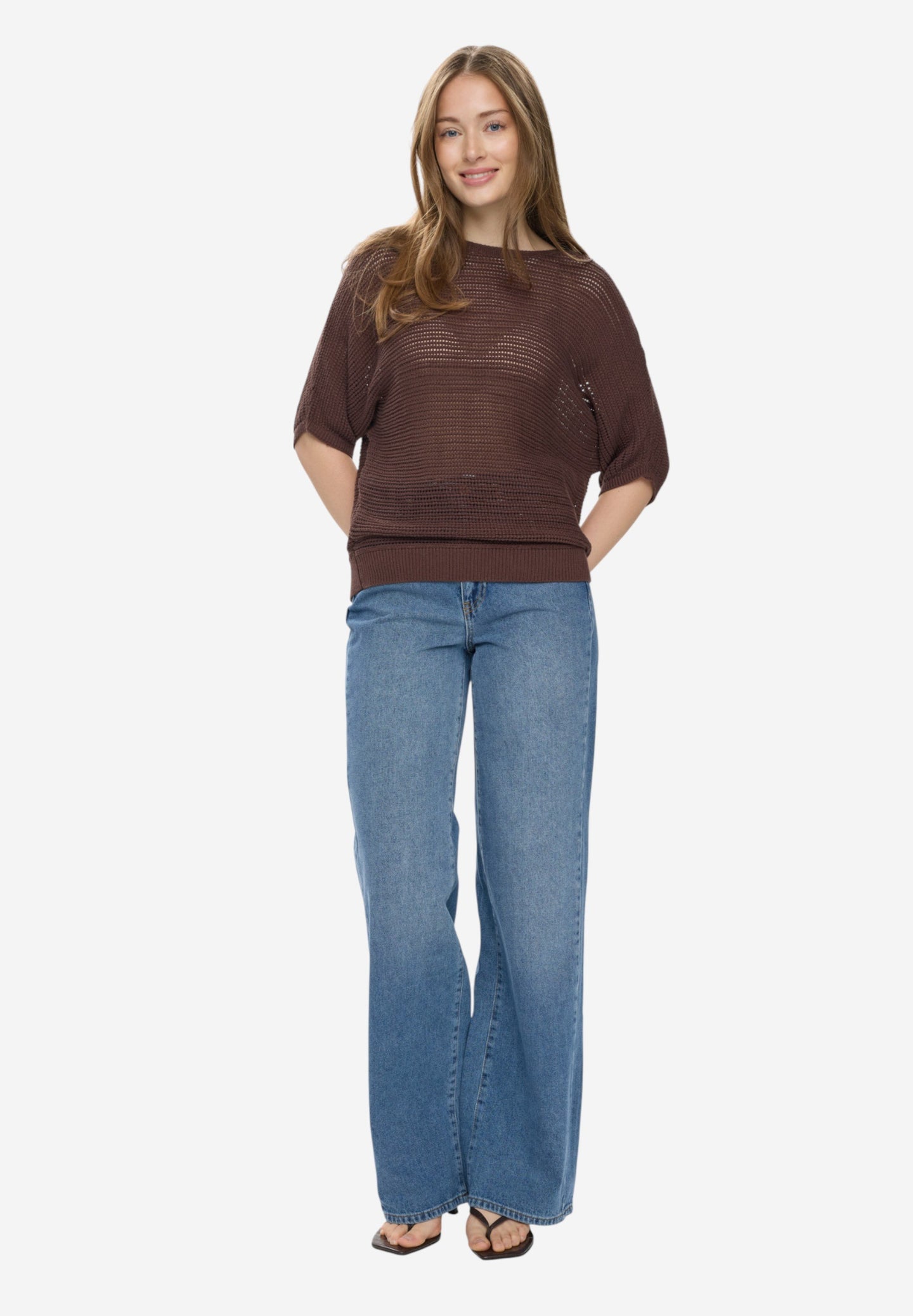 Numph Erikka Pullover Donkerbruin Dames