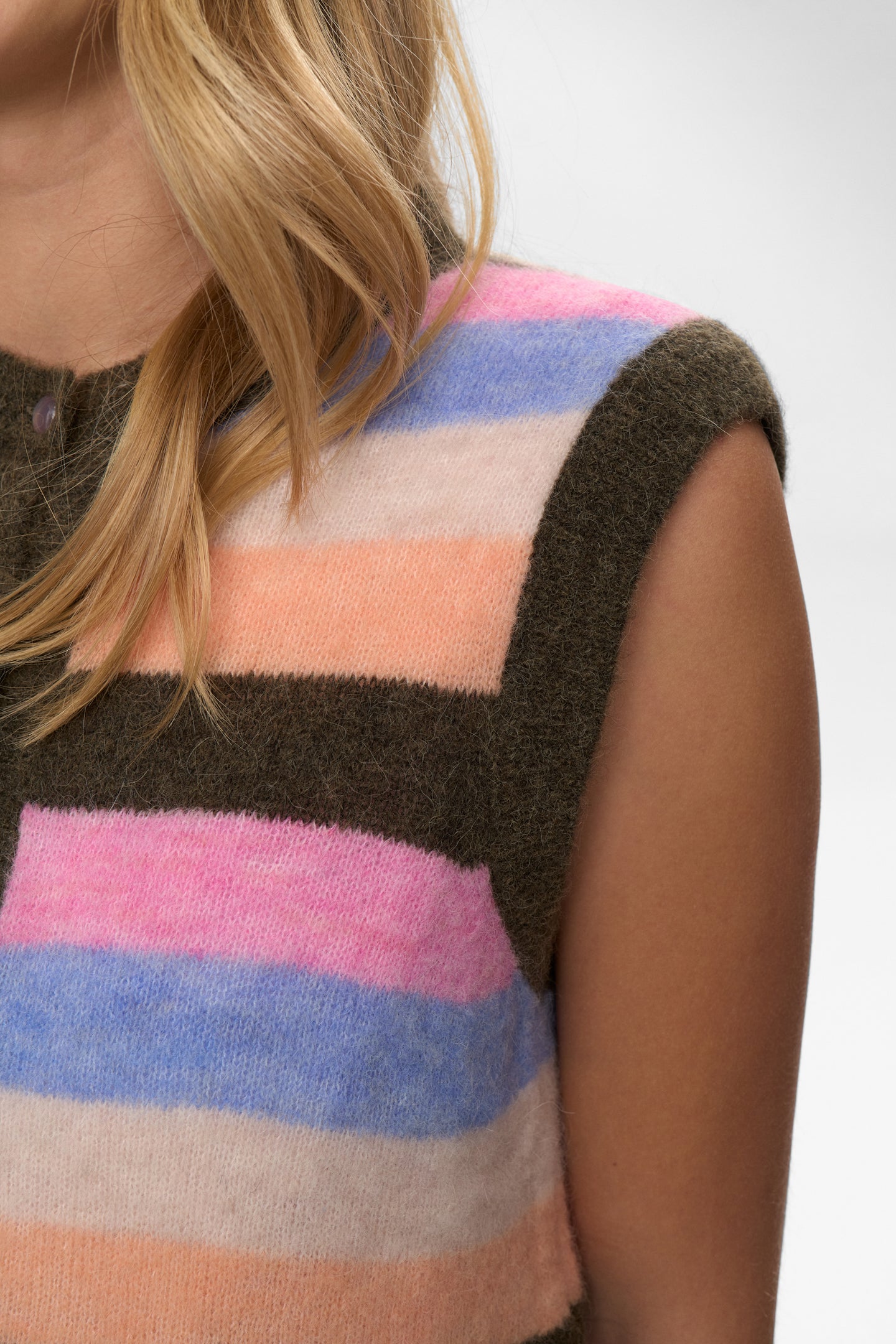 Numph Riette Stripy Vest Bruin Dames
