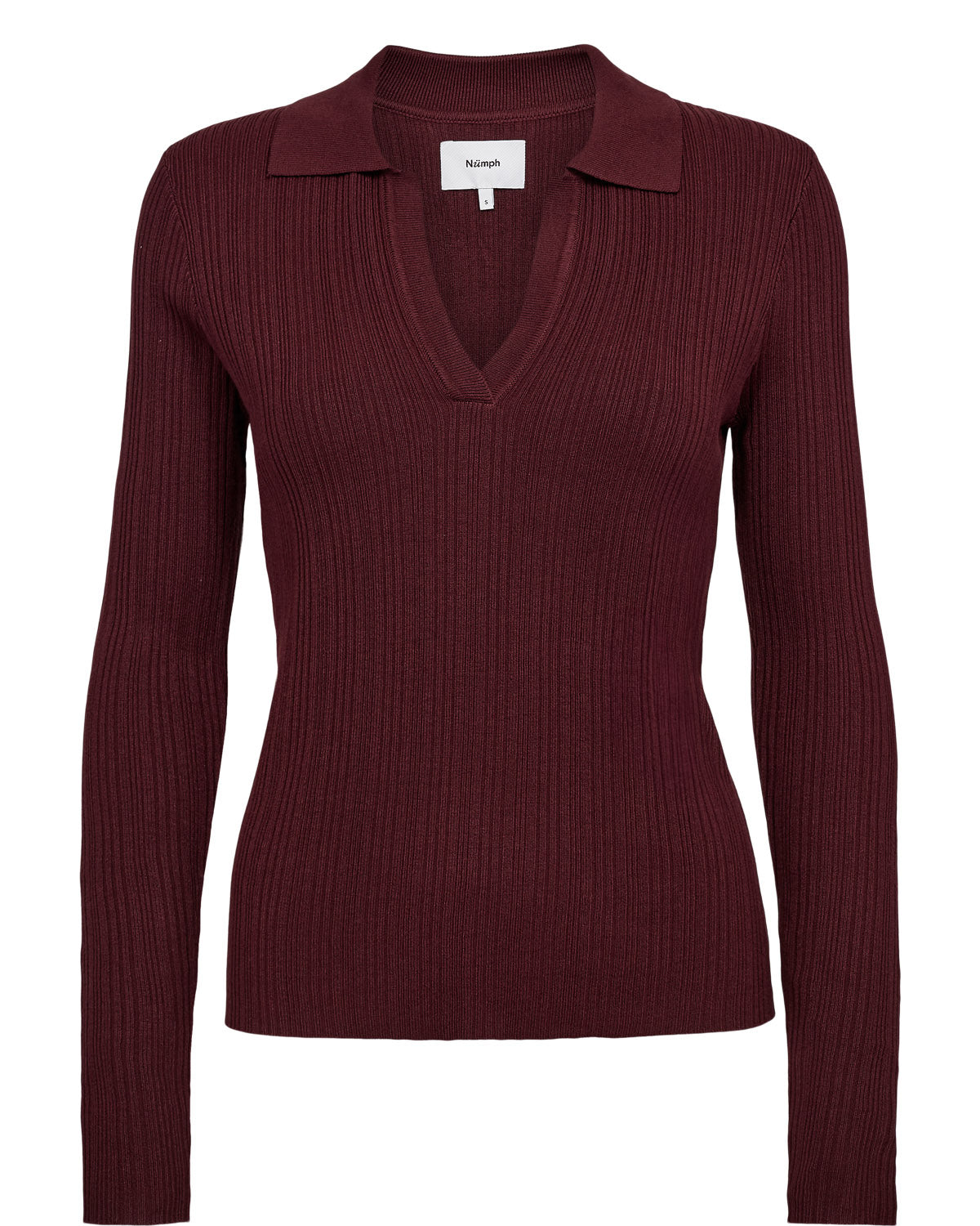 Numph Sebila Polo Blouse Donkerrood Dames