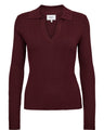 Numph Sebila Polo Blouse Donkerrood Dames