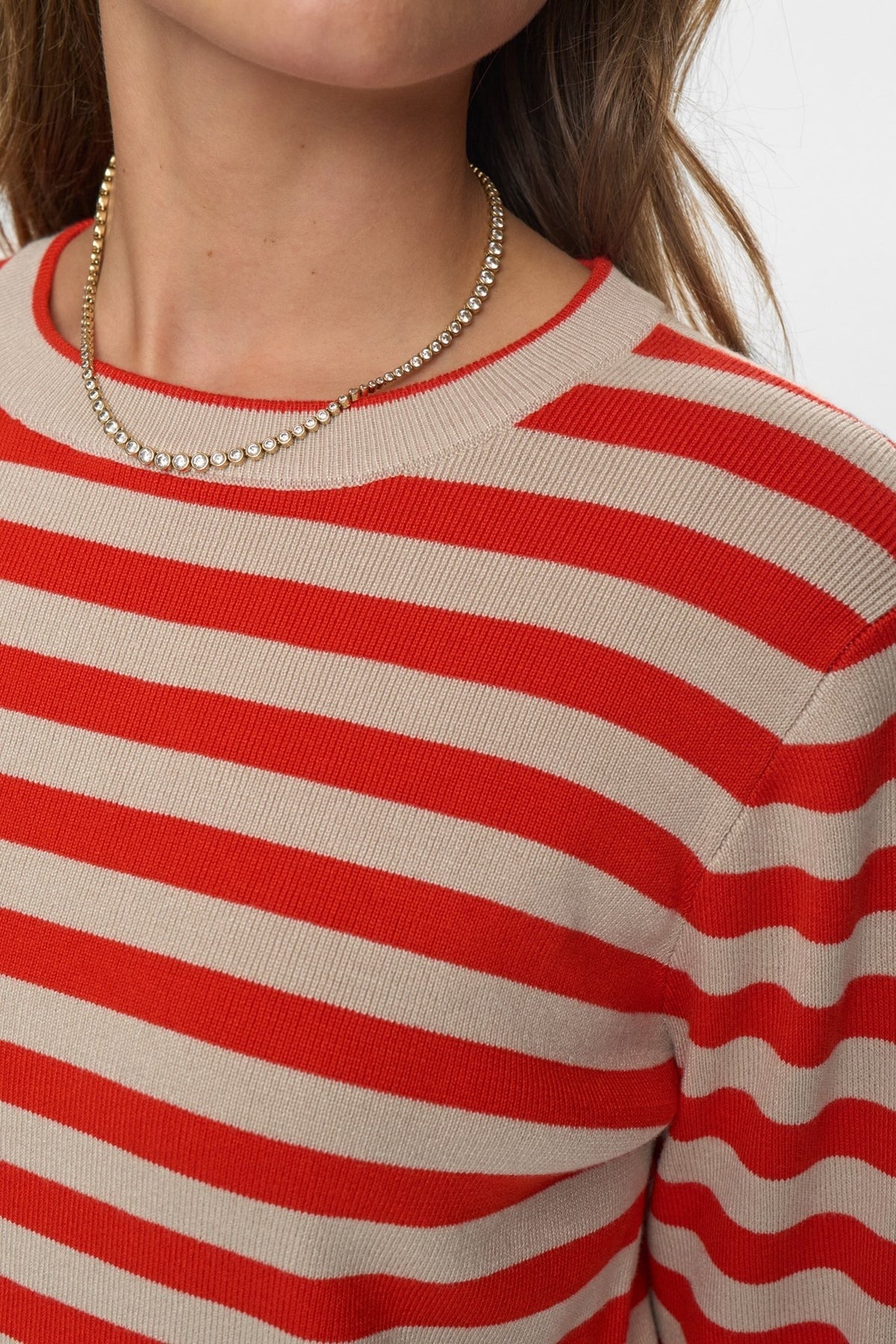 Numph Stripy Pullover Rood Dames