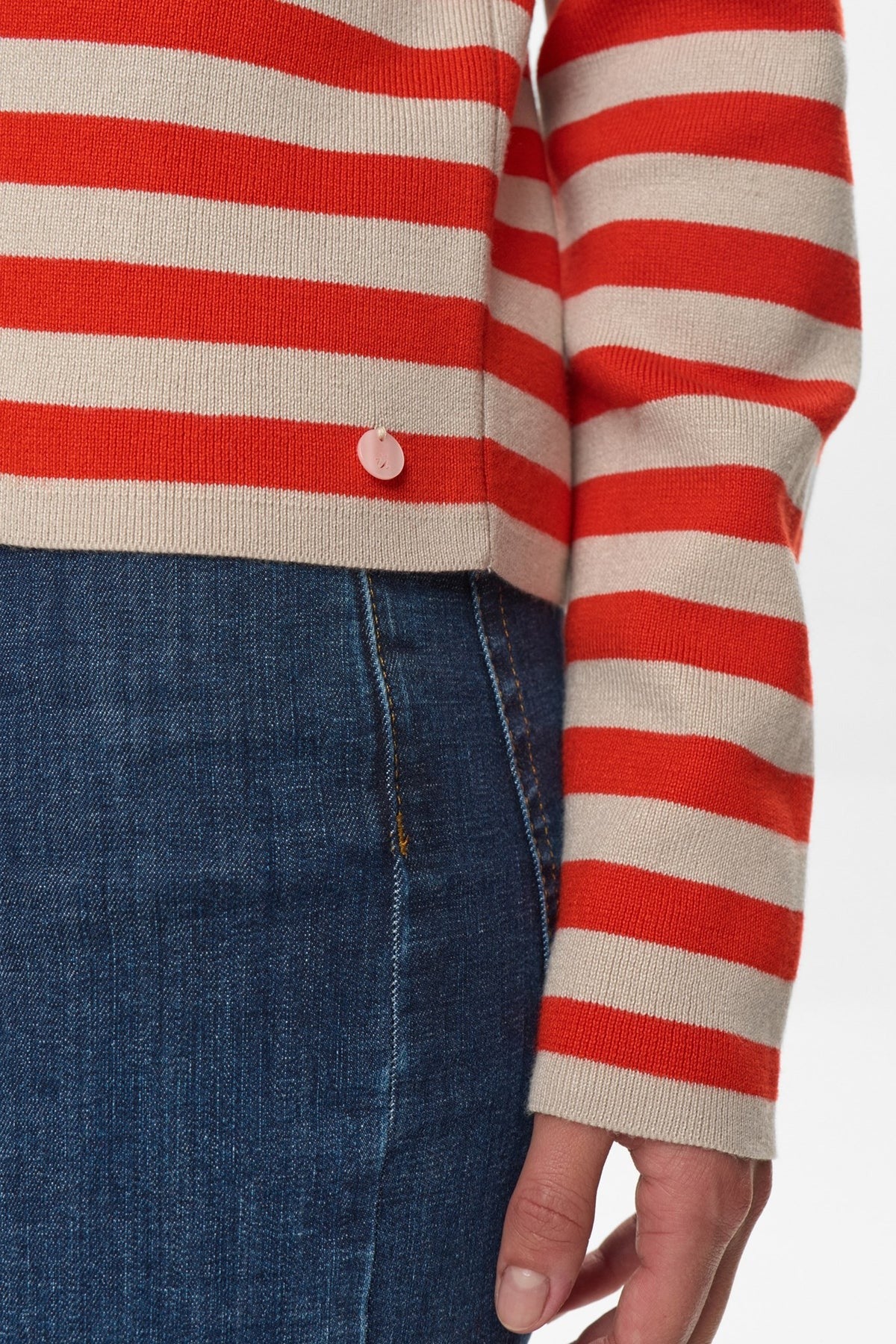 Numph Stripy Pullover Rood Dames