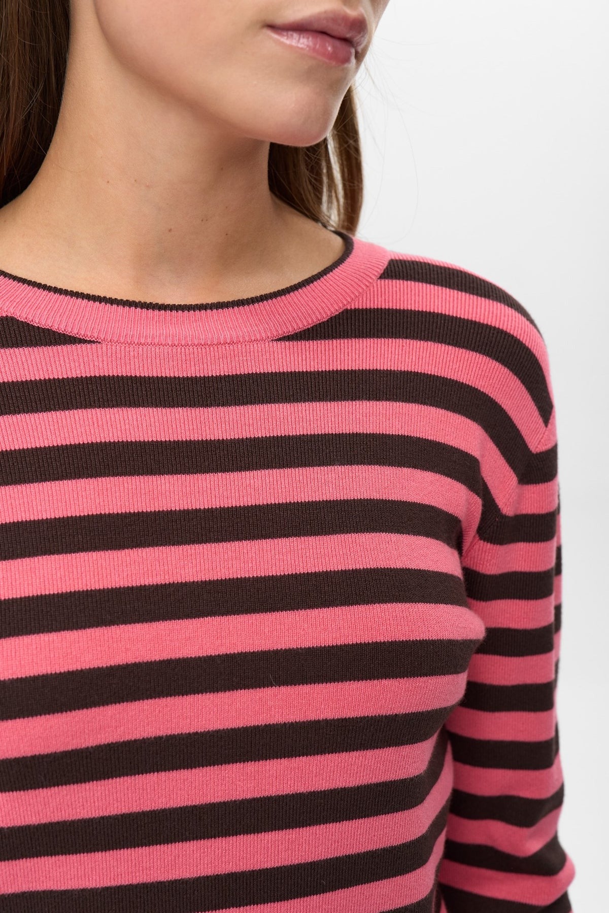 Numph Stripy Pullover Roze Dames