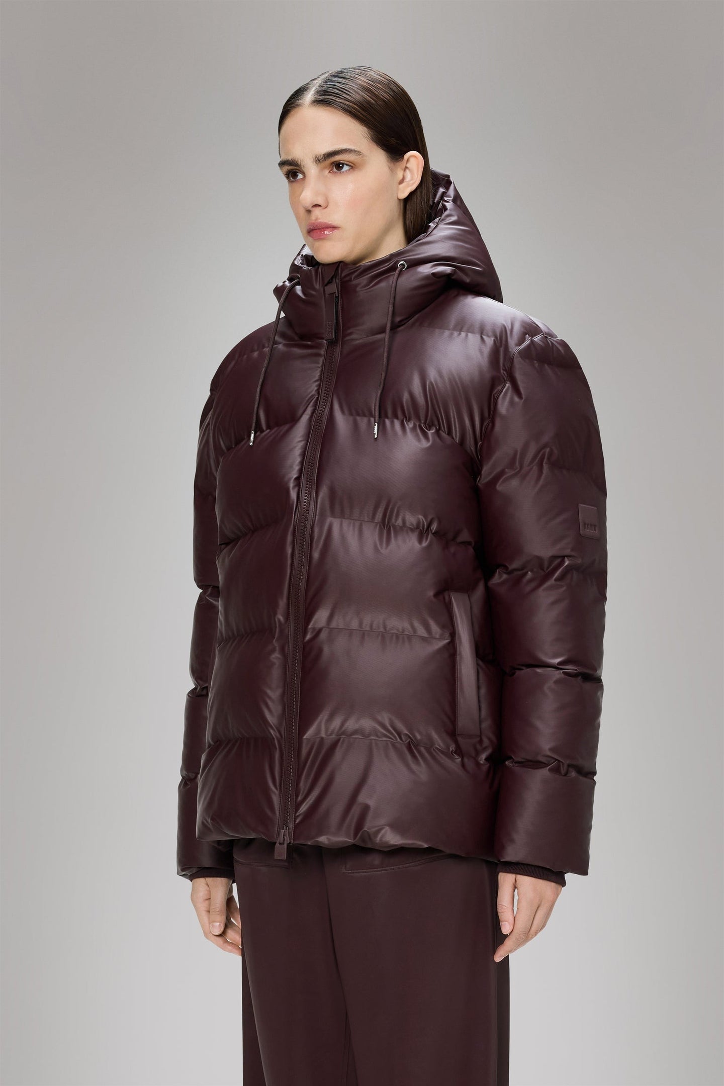 Rains Alta Puffer Jacket Donkerrood Unisex