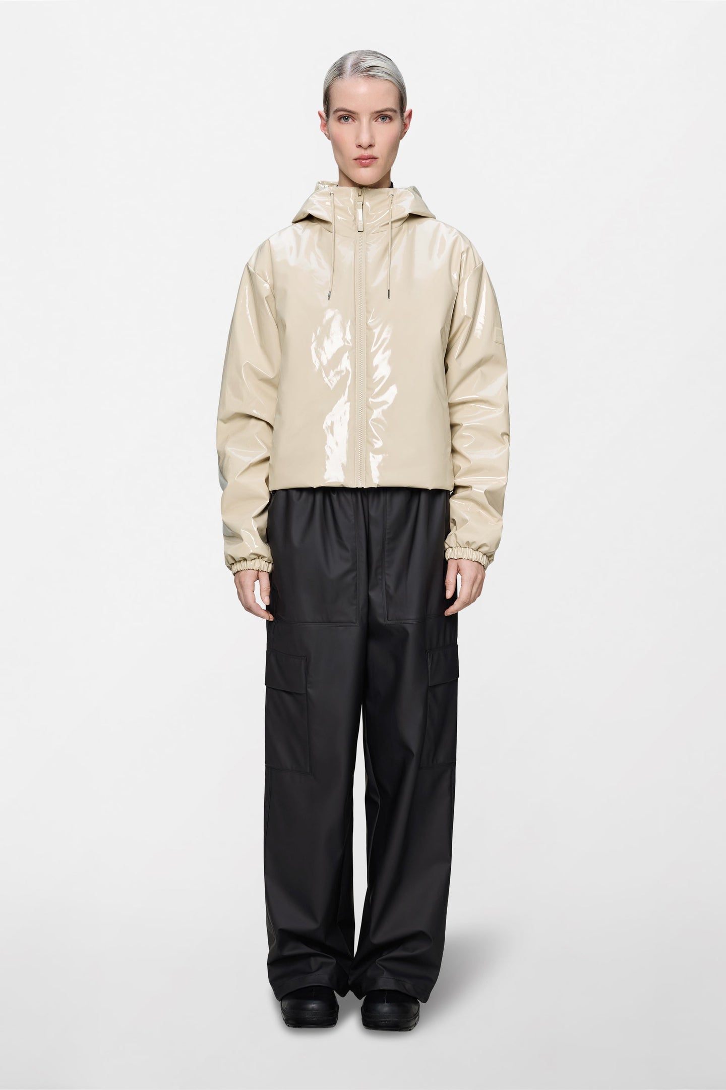 Rains Lohja Short Insulated Jacket Beige Dames