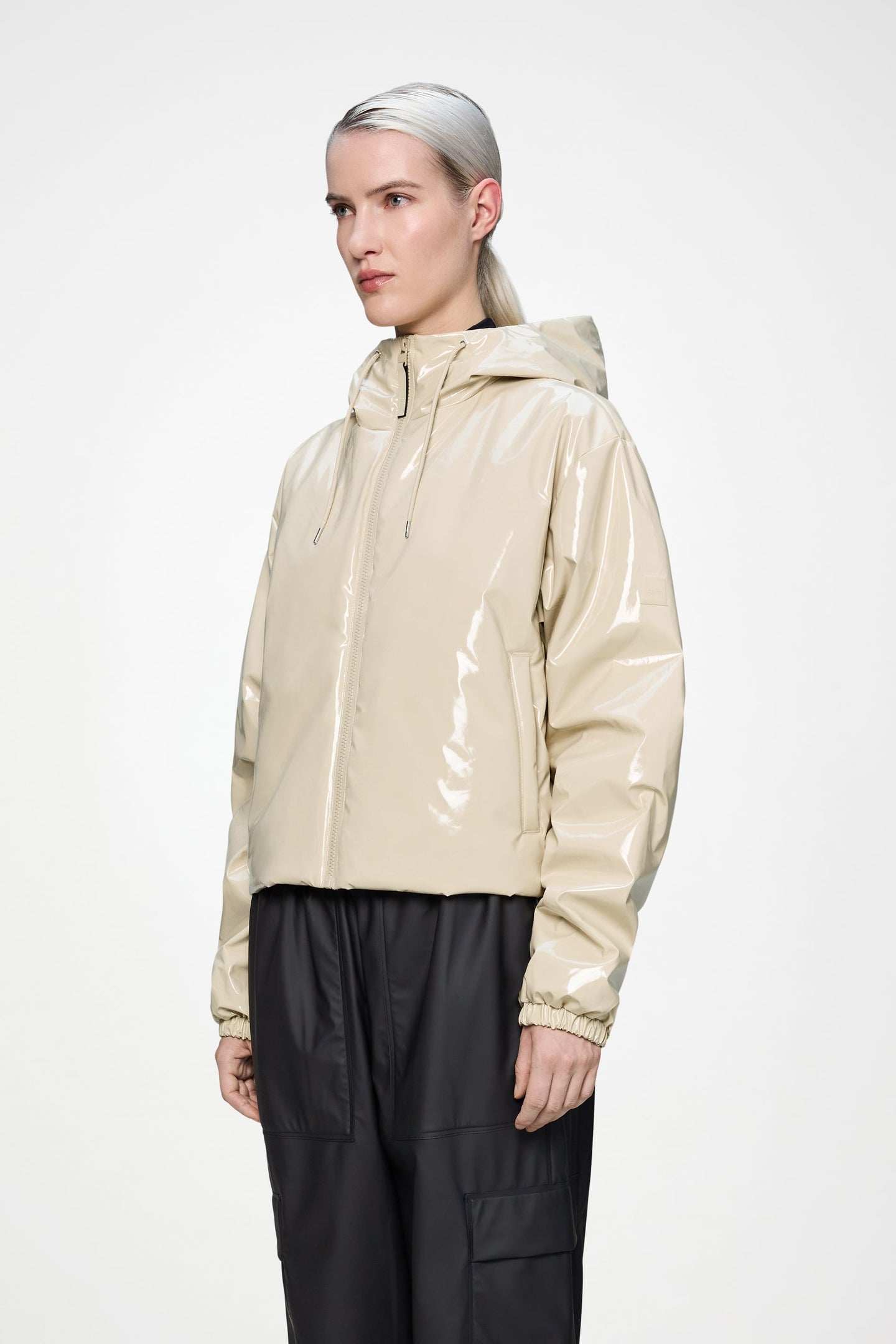 Rains Lohja Short Insulated Jacket Beige Dames