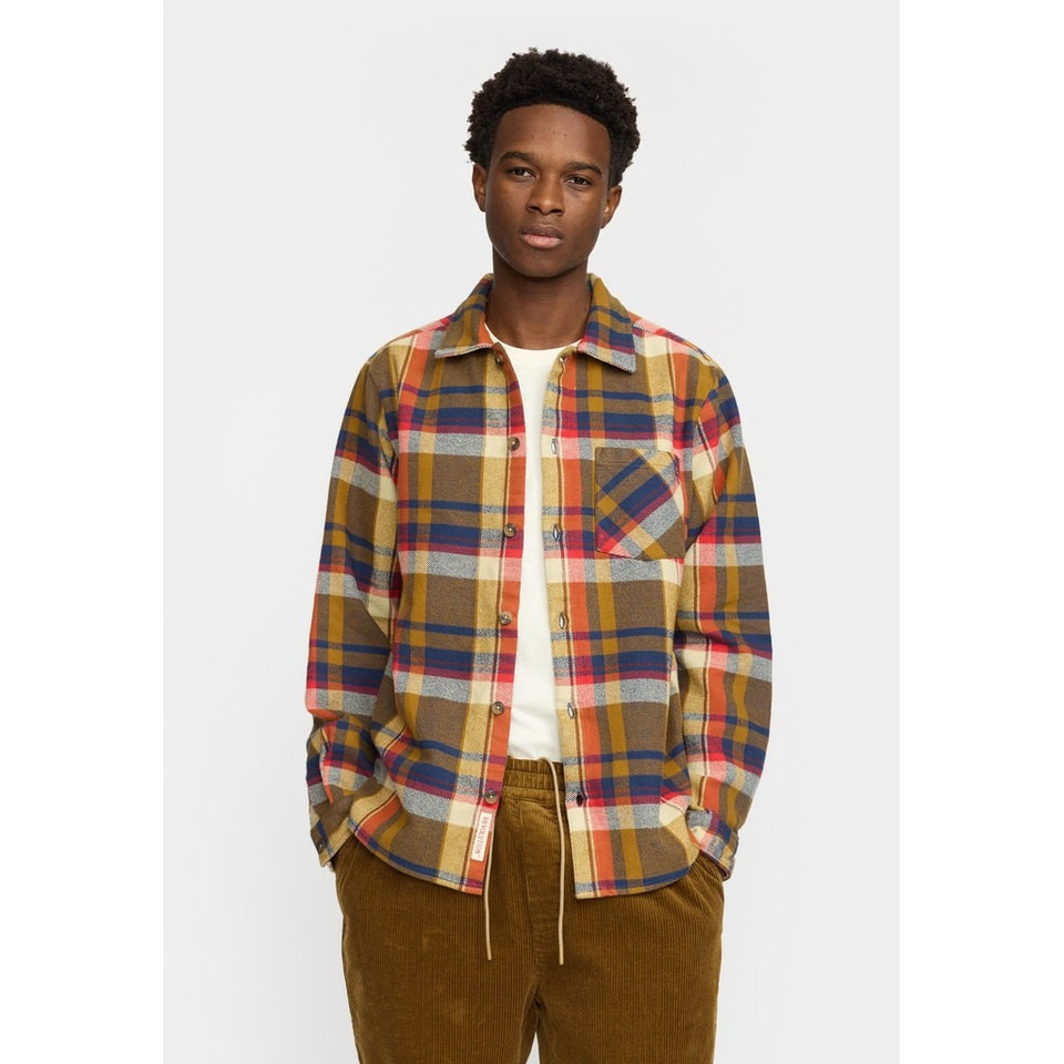 Revolution Casual Check Shirt Lichtbruin Heren