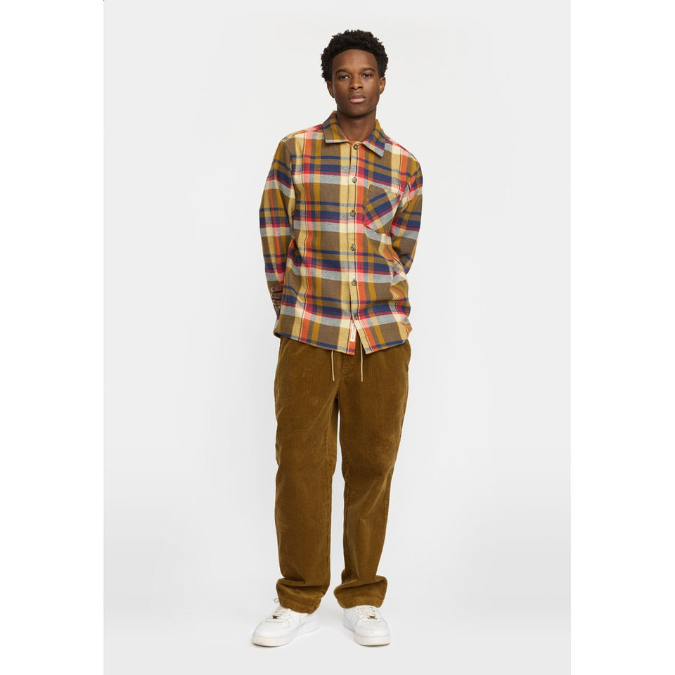 Revolution Casual Check Shirt Lichtbruin Heren