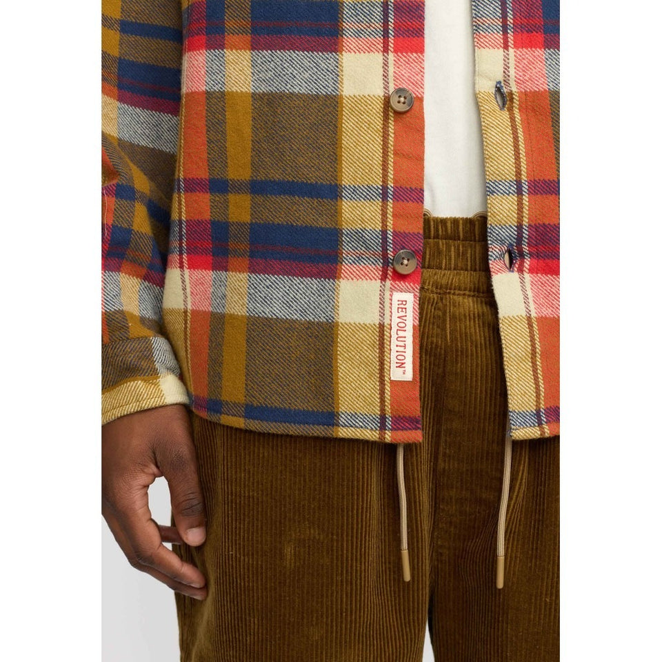 Revolution Casual Check Shirt Lichtbruin Heren
