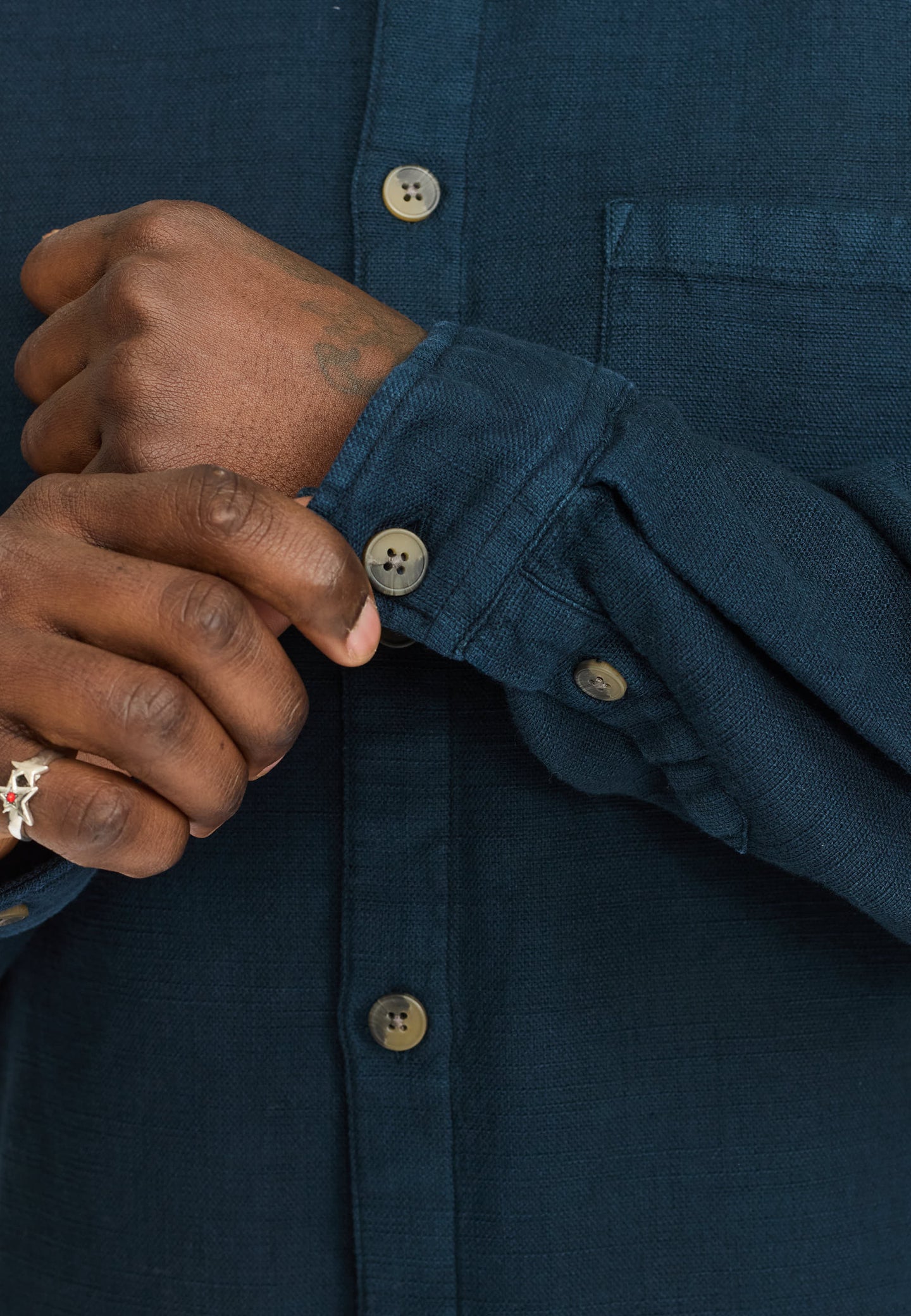 Revolution Casual Overshirt Donkerblauw Heren