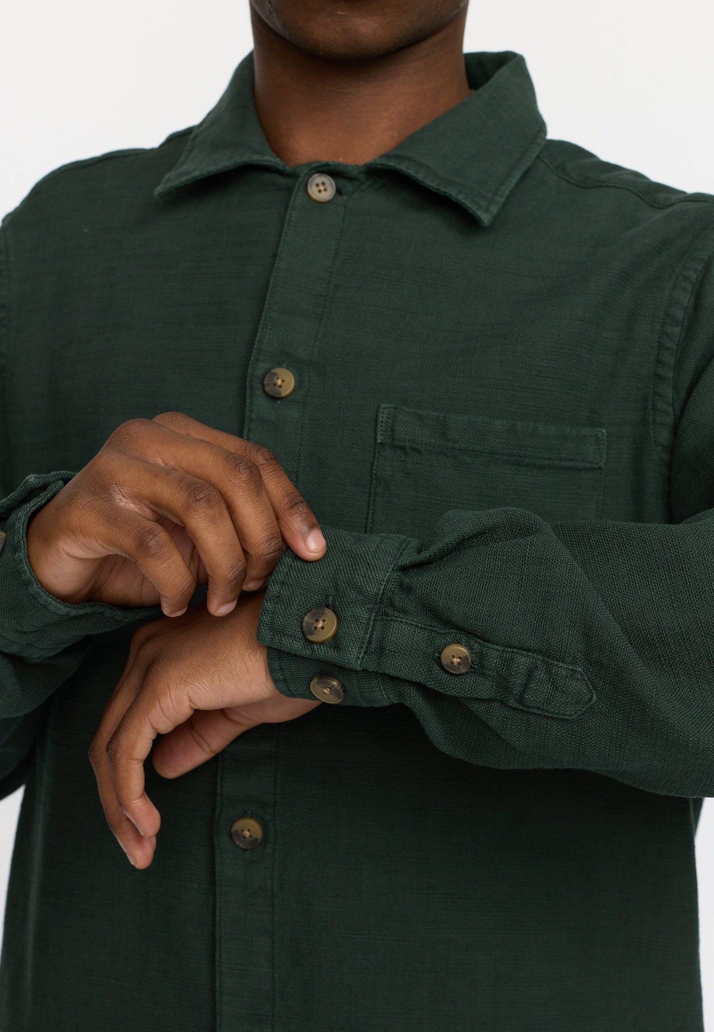 Revolution Casual Overshirt Donkergroen Heren