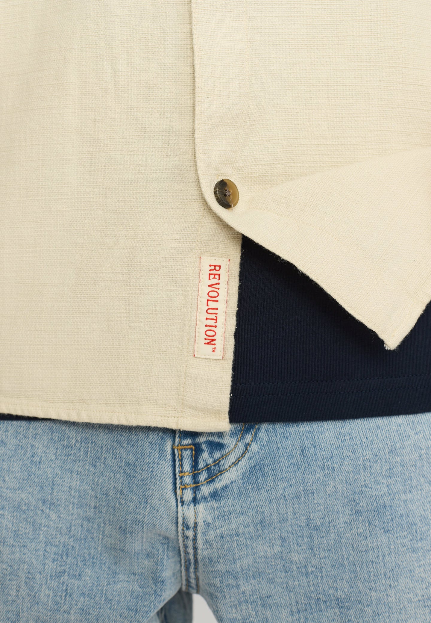 Revolution Casual Overshirt Wit Heren